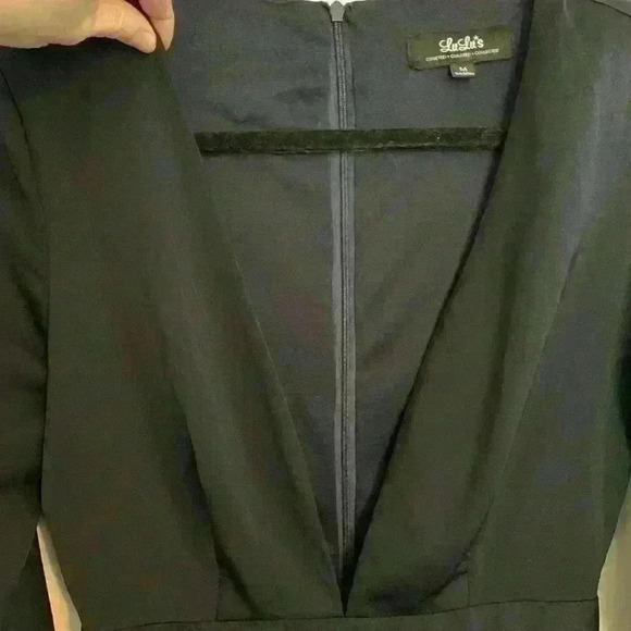 Lulus Plunge Neckline Long Sleeve Romper Womens Size M, Navy - Picture 3 of 13